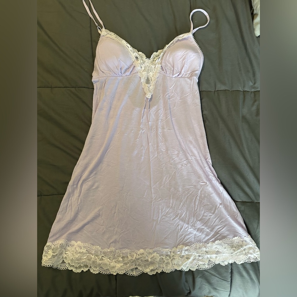 Victoria's Secret Purple Chemise with Lace Trim
